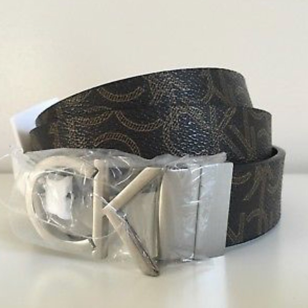Calvin Klein Women’s Brown Belt with CK logo